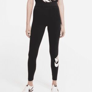 Nike Black White Logo Leggings